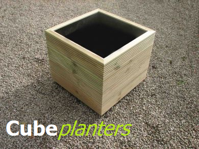 View cube wooden planters.